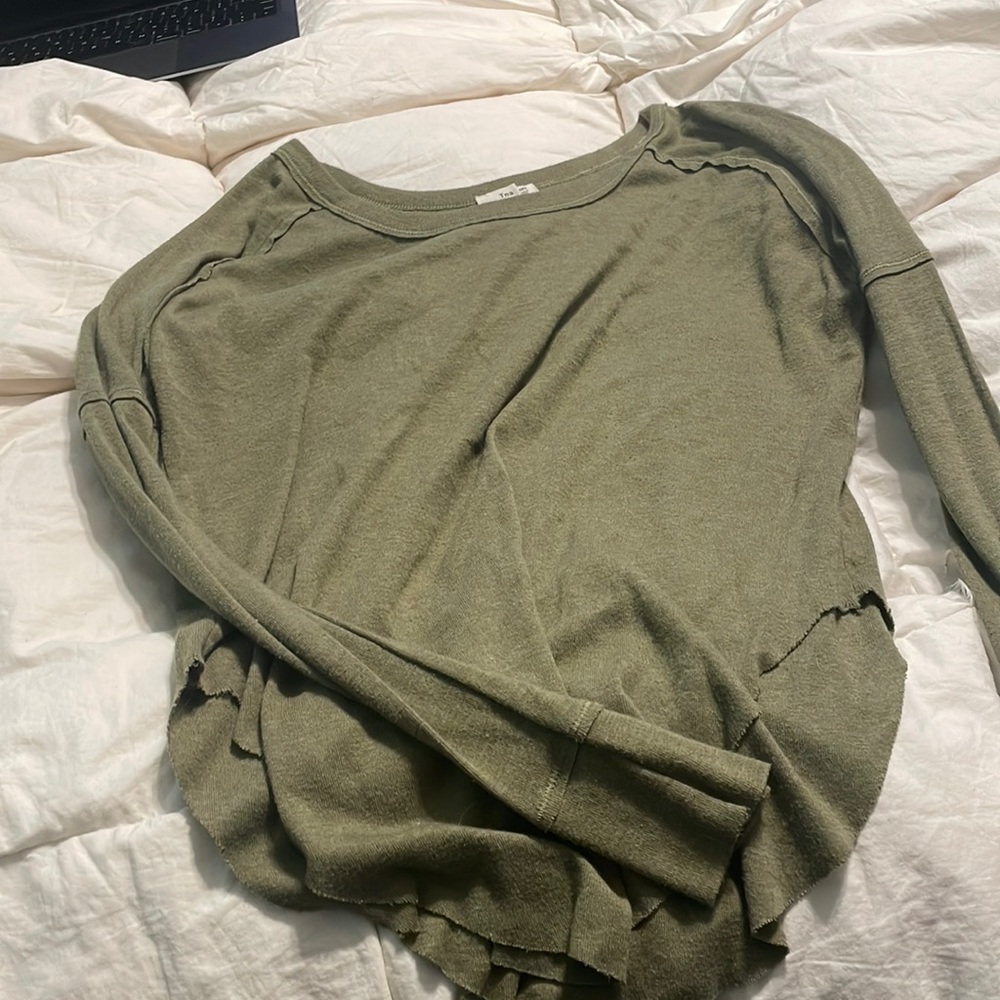 Green high cut shirt